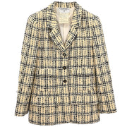 Chanel Single Breasted Jacket Off-white 95P #42 192263