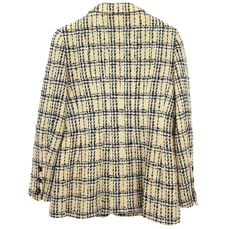 Chanel Single Breasted Jacket Off-white 95P #42 192263