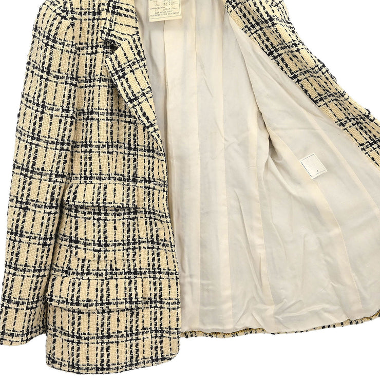 Chanel Single Breasted Jacket Off-white 95P #42 192263