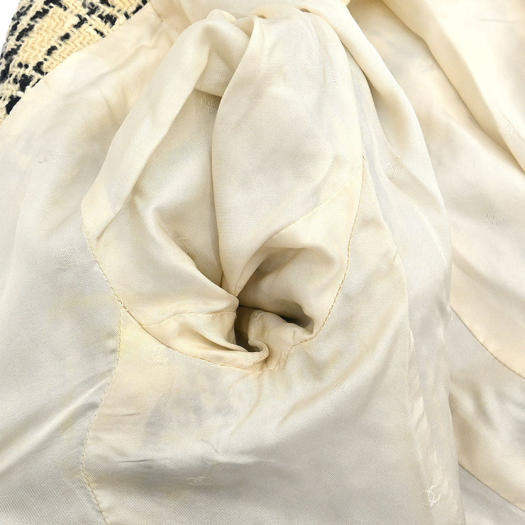 Chanel Single Breasted Jacket Off-white 95P #42 192263