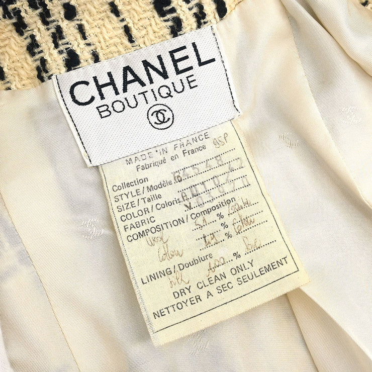 Chanel Single Breasted Jacket Off-white 95P #42 192263