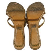 Christian Dior * Sandals Shoes Beige Wood 11 05 #36 1/2 192307