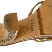 Christian Dior * Sandals Shoes Beige Wood 11 05 #36 1/2 192307