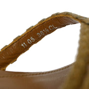 Christian Dior * Sandals Shoes Beige Wood 11 05 #36 1/2 192307