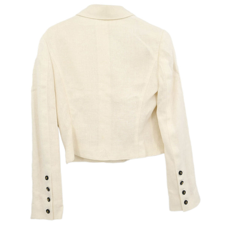 Chanel Single Breasted Jacket White 192700