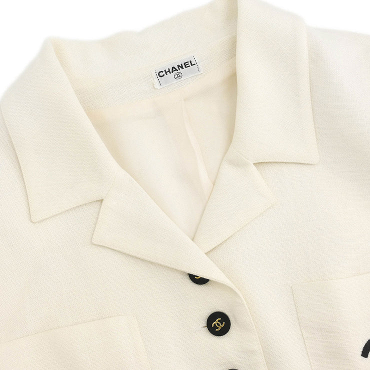 Chanel Single Breasted Jacket White 192700