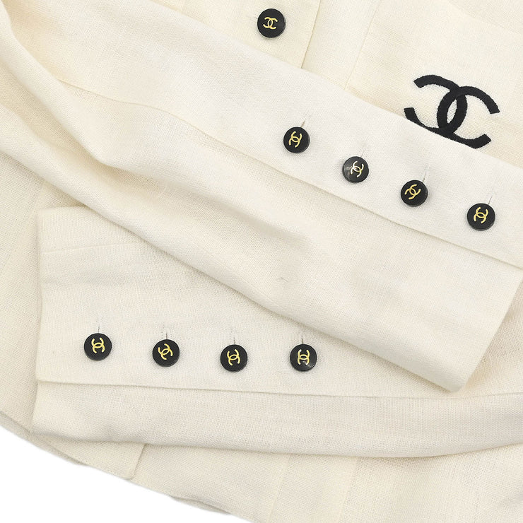 Chanel Single Breasted Jacket White 192700