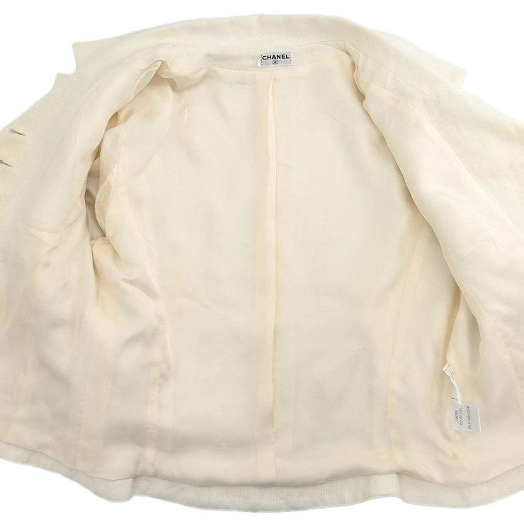 Chanel Single Breasted Jacket White 192700