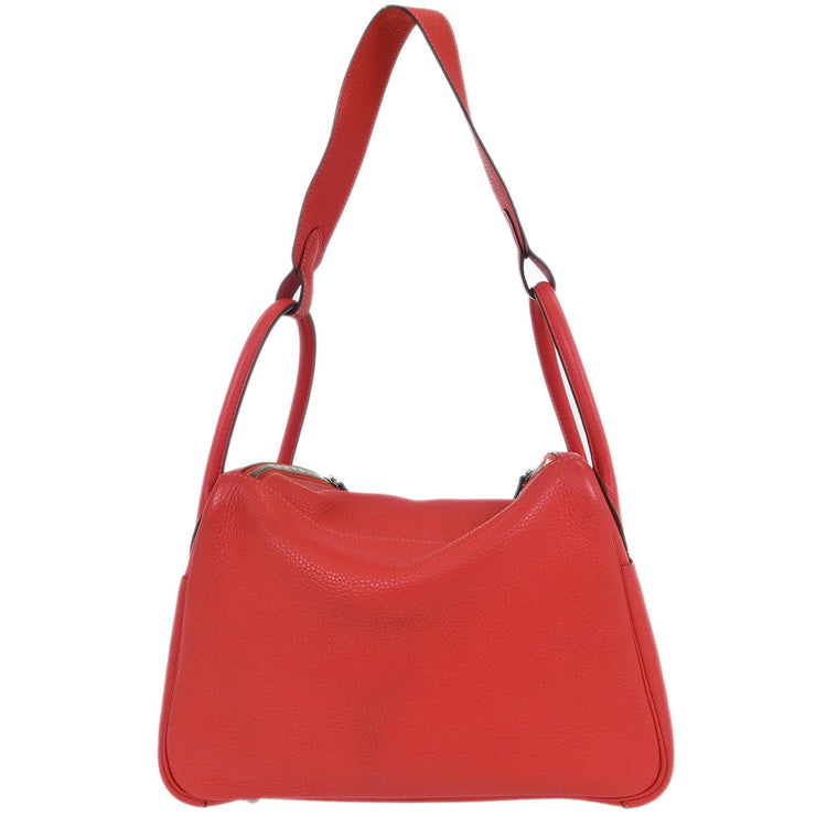 Hermes Bougainvillier Taurillon Clemence Lindy 30 Shoulder Bag R NNO12DS 194339