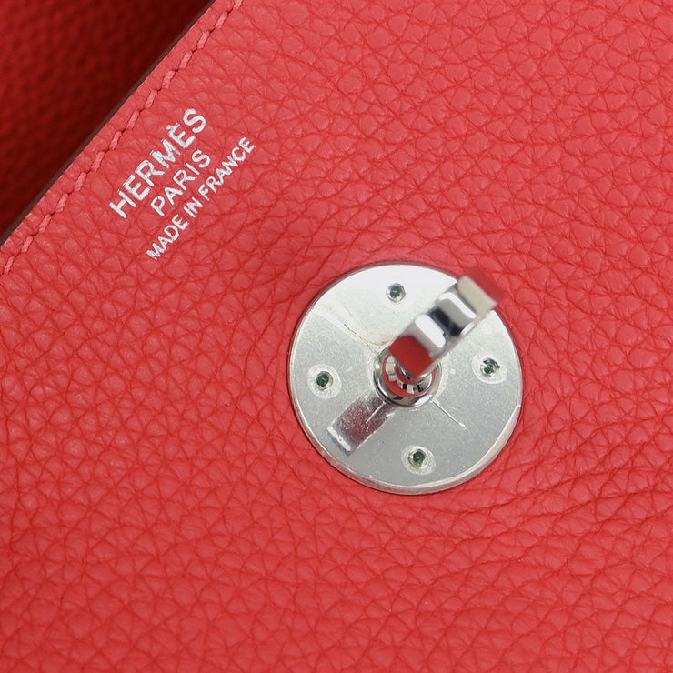 Hermes Bougainvillier Taurillon Clemence Lindy 30 Shoulder Bag R NNO12DS 194339