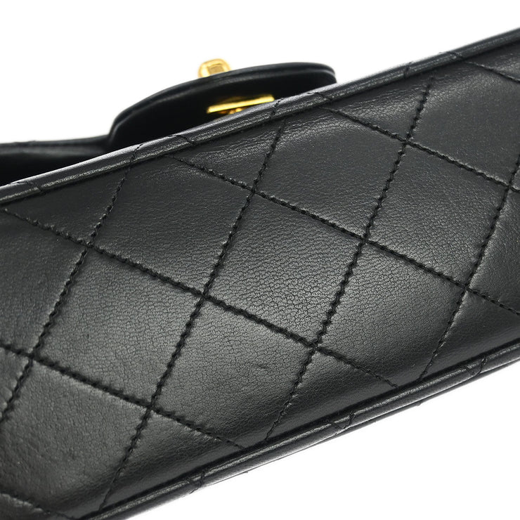 Chanel Black Lambskin Small Classic Double Flap Shoulder Bag 195180