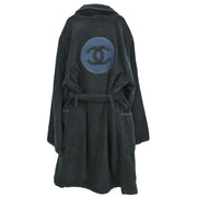 Chanel Belted Bathrobe Style Coat Gown Black 09C #2 195384