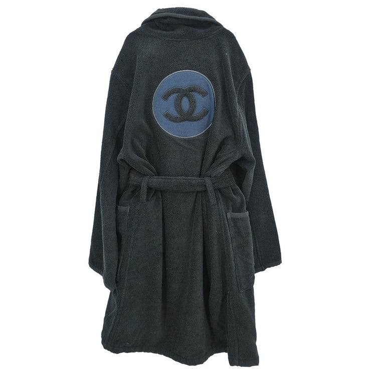 Chanel Belted Bathrobe Style Coat Gown Black 09C #2 195384