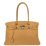 Hermes Natural Sable Taurillon Clemence Birkin 45 Handbag  D 5 .34 26 195547