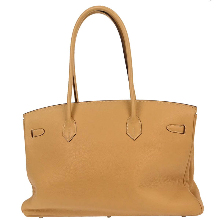 Hermes Natural Sable Taurillon Clemence Birkin 45 Handbag  D 5 .34 26 195547