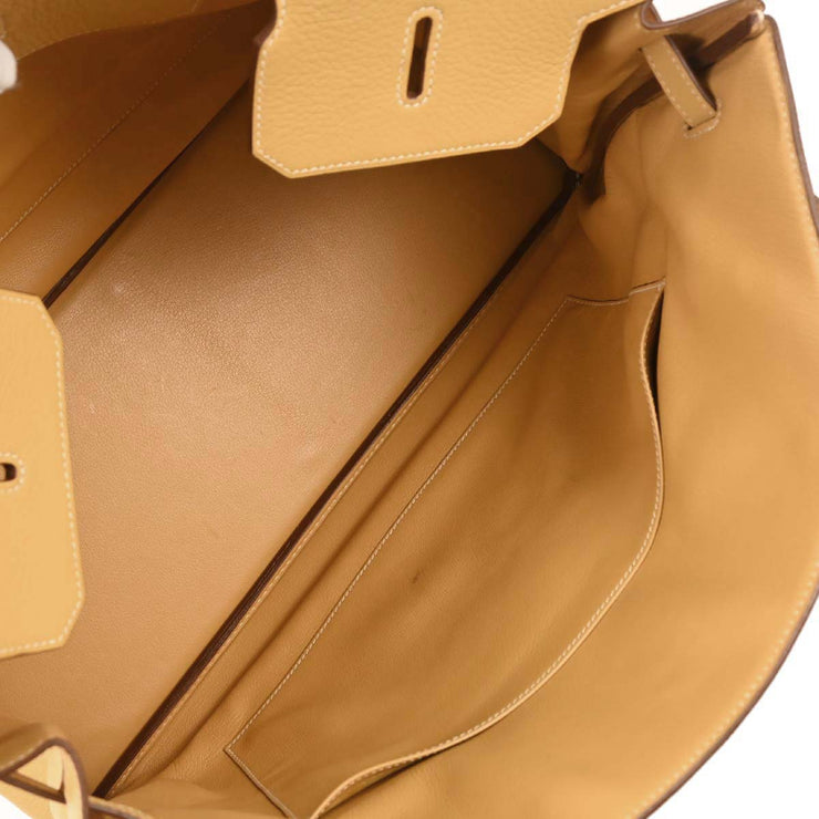 Hermes Natural Sable Taurillon Clemence Birkin 45 Handbag  D 5 .34 26 195547