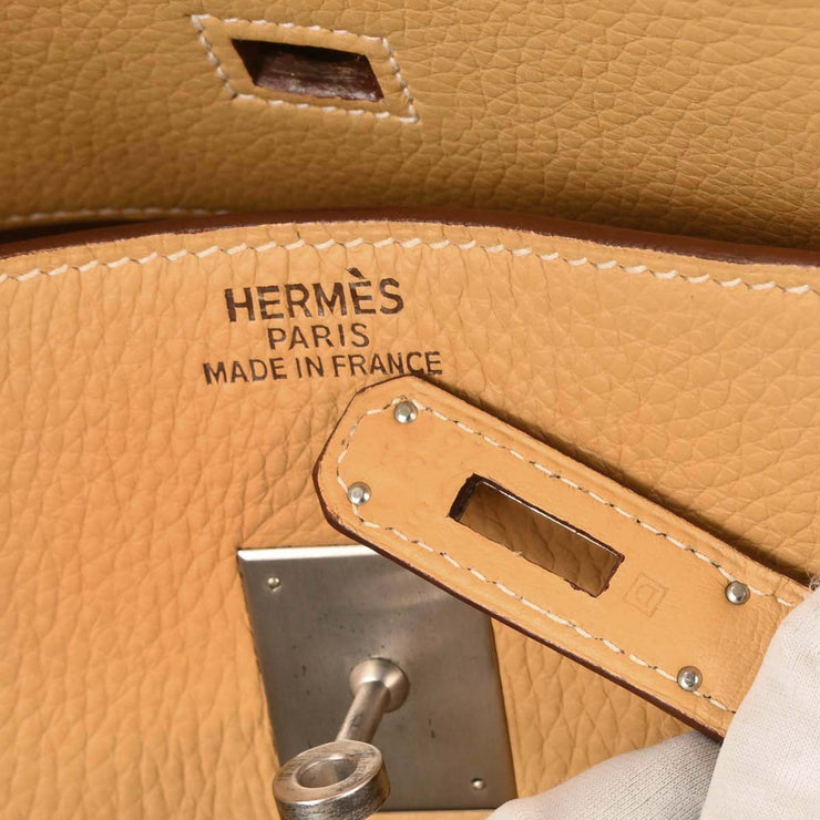 Hermes Natural Sable Taurillon Clemence Birkin 45 Handbag  D 5 .34 26 195547