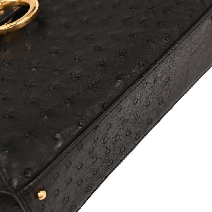 Cartier Black Ostrich Panthere Handbag AUTRUCHE VERITABLE 195786