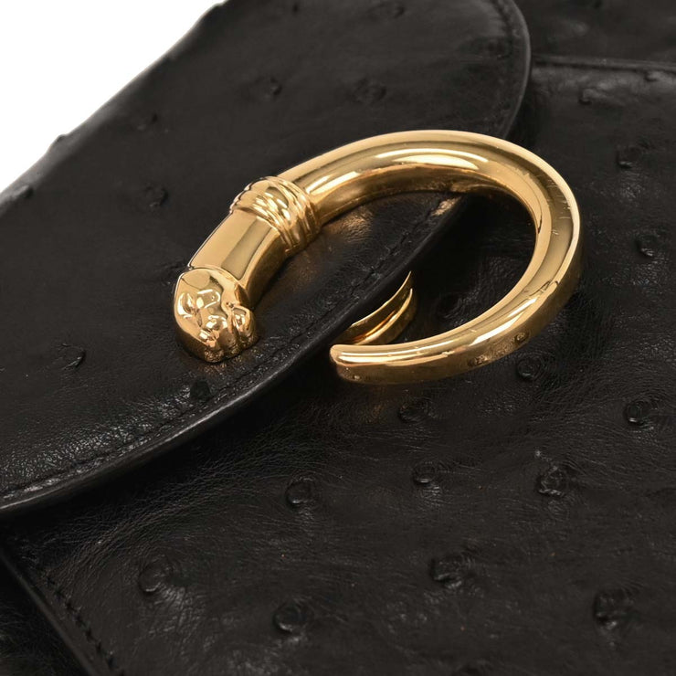 Cartier Black Ostrich Panthere Handbag AUTRUCHE VERITABLE 195786
