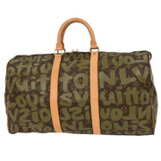 Louis Vuitton Khaki Monogram Graffiti Keepall 50 Duffle Bag M92196 FL0051 195896