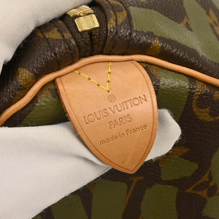 Louis Vuitton Khaki Monogram Graffiti Keepall 50 Duffle Bag M92196 FL0051 195896
