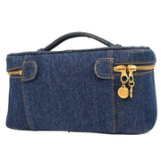 Chanel Blue Denim Vanity Handbag 195936