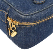 Chanel Blue Denim Vanity Handbag 195936