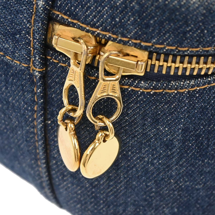 Chanel Blue Denim Vanity Handbag 195936