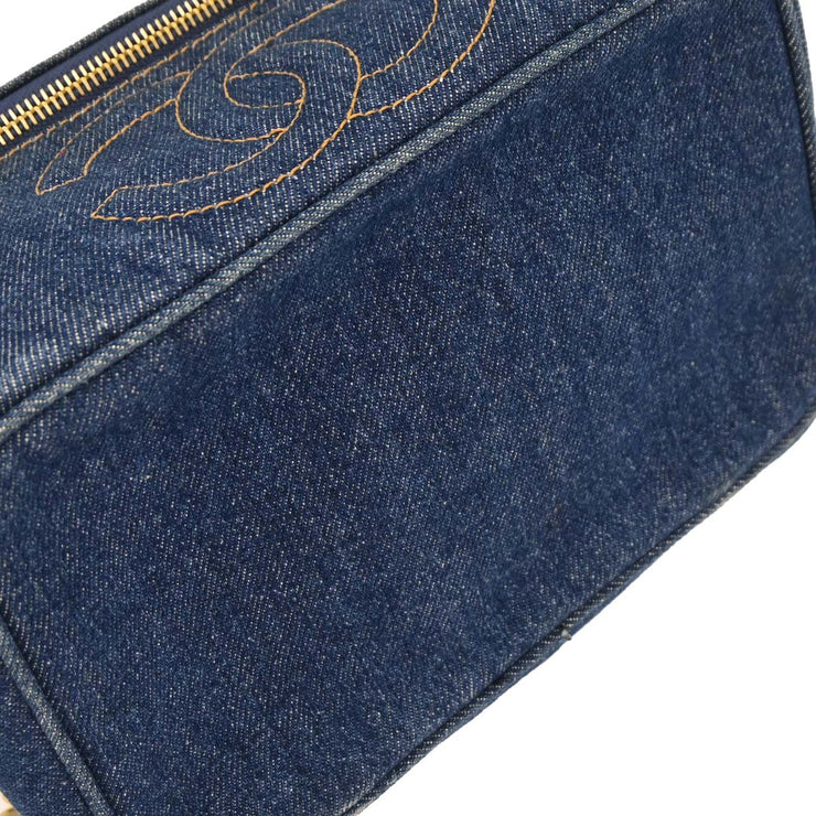 Chanel Blue Denim Vanity Handbag 195936