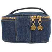 Chanel Blue Denim Vanity Handbag 195951