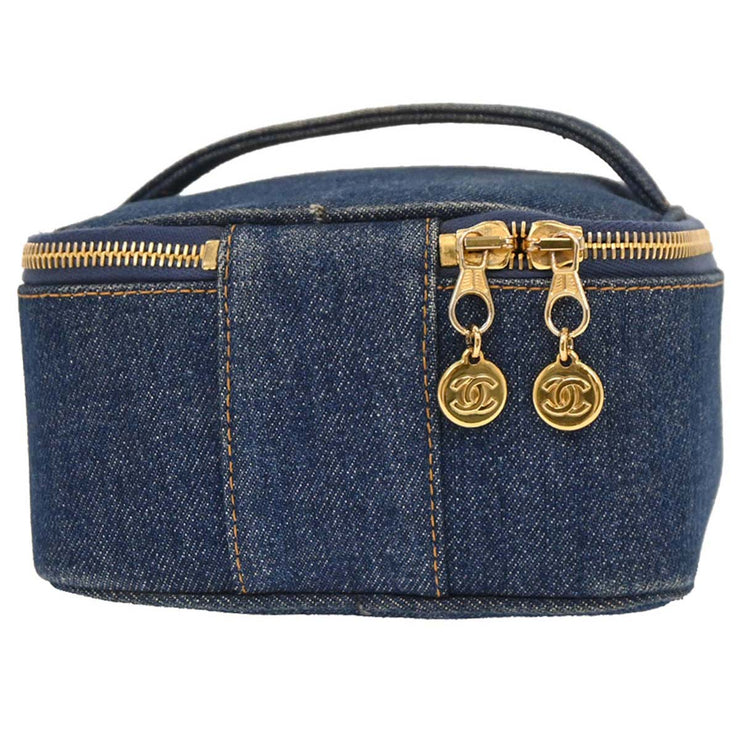 Chanel Blue Denim Vanity Handbag 195951