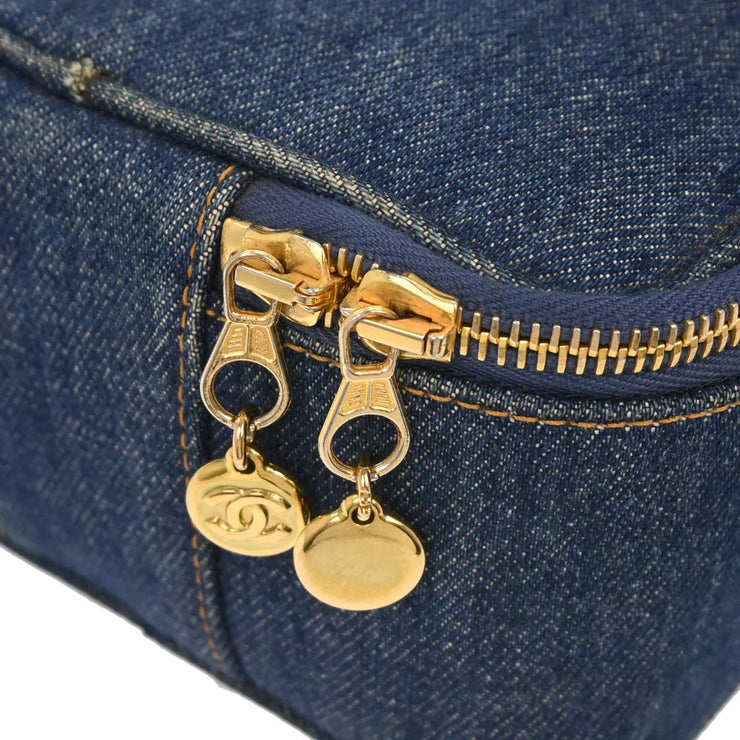 Chanel Blue Denim Vanity Handbag 195951