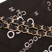 Chanel Black Canvas COCO Medium Classic Double Flap Shoulder Bag 195963