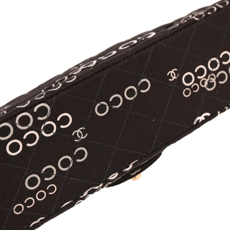 Chanel Black Canvas COCO Medium Classic Double Flap Shoulder Bag 195963