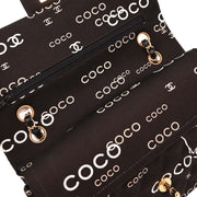 Chanel Black Canvas COCO Medium Classic Double Flap Shoulder Bag 195963