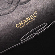 Chanel Black Canvas COCO Medium Classic Double Flap Shoulder Bag 195963