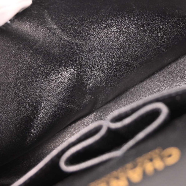 Chanel Black Canvas COCO Medium Classic Double Flap Shoulder Bag 195963