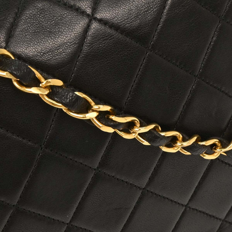Chanel Black Lambskin Classic Square Flap Shoulder Bag 20 195975