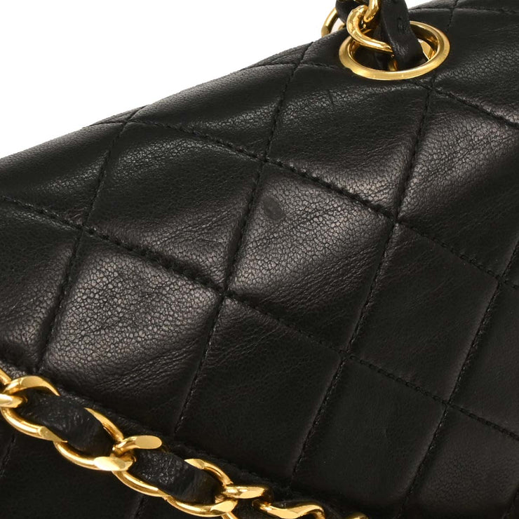 Chanel Black Lambskin Classic Square Flap Shoulder Bag 20 195975