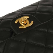 Chanel Black Lambskin Classic Square Flap Shoulder Bag 20 195975