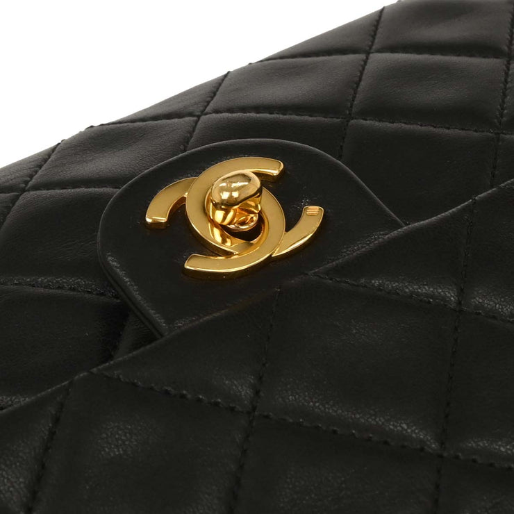Chanel Black Lambskin Classic Square Flap Shoulder Bag 20 195975