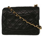 Chanel Black Lambskin Mini Classic Square Flap Shoulder Bag 17 195977