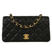 Chanel Black Lambskin Turnlock Mini Full Flap Shoulder Bag 195979