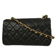 Chanel Black Lambskin Turnlock Mini Full Flap Shoulder Bag 195979