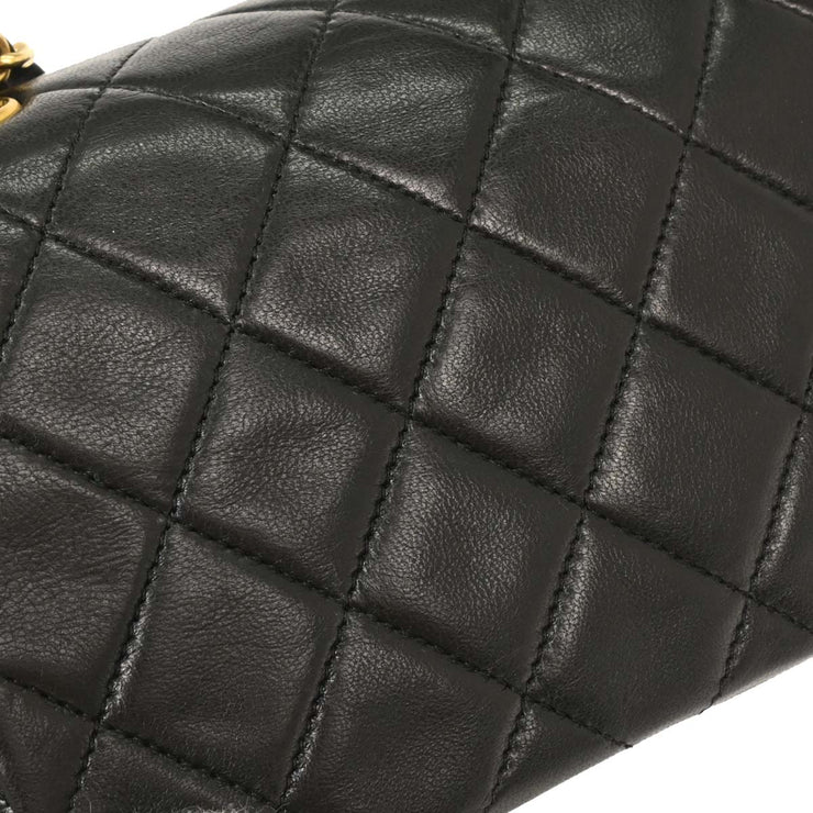 Chanel Black Lambskin Turnlock Mini Full Flap Shoulder Bag 195979