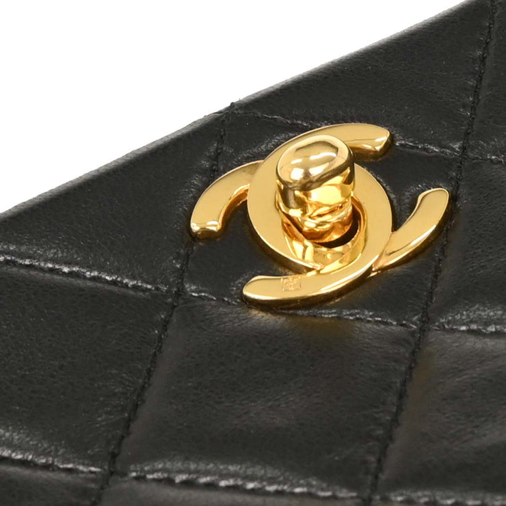 Chanel Black Lambskin Turnlock Mini Full Flap Shoulder Bag 195979