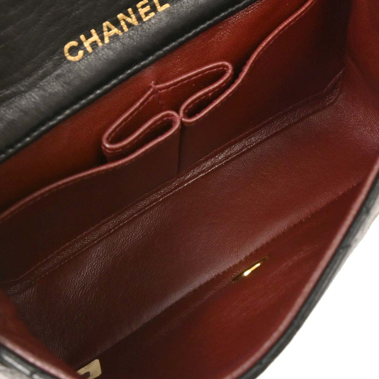 Chanel Black Lambskin Turnlock Mini Full Flap Shoulder Bag 195979