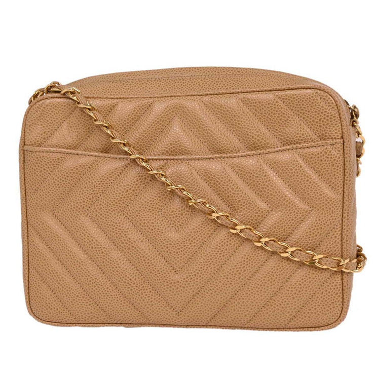 Chanel Beige Calfskin Camera Bag Small 195980