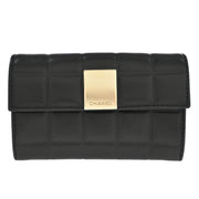 Chanel Black Lambskin Choco Bar Wallet 195981