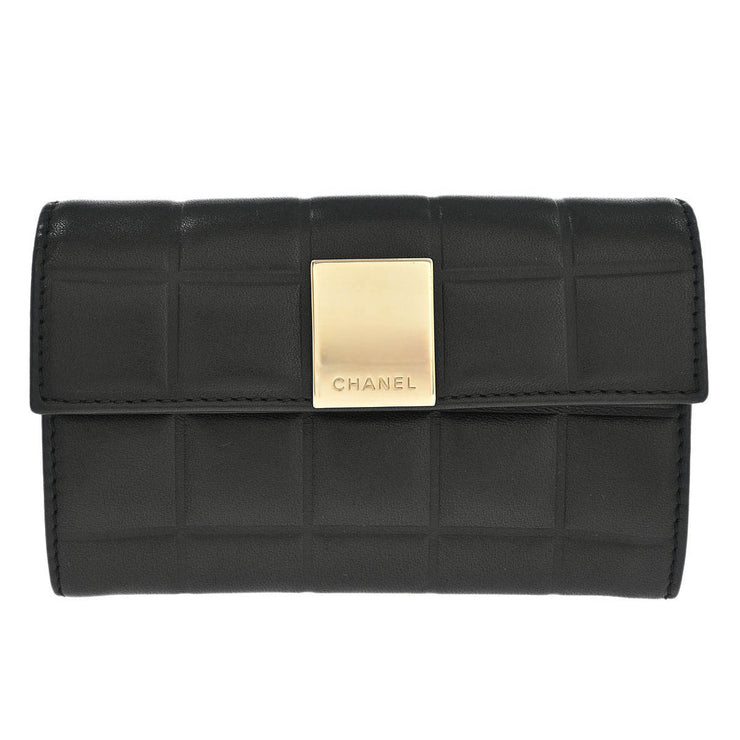 Chanel Black Lambskin Choco Bar Wallet 195981